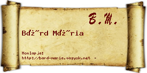 Bárd Mária névjegykártya